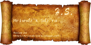 Hrivnák Sára névjegykártya
