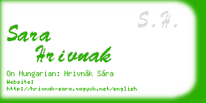 sara hrivnak business card