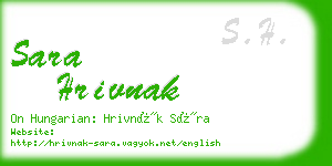 sara hrivnak business card
